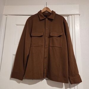 H&M Jersey Shacket Brown Men's Extra Large